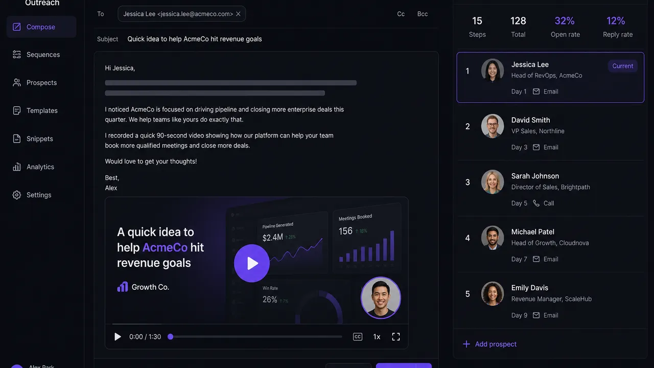Glimeo sales demo interactive walkthrough